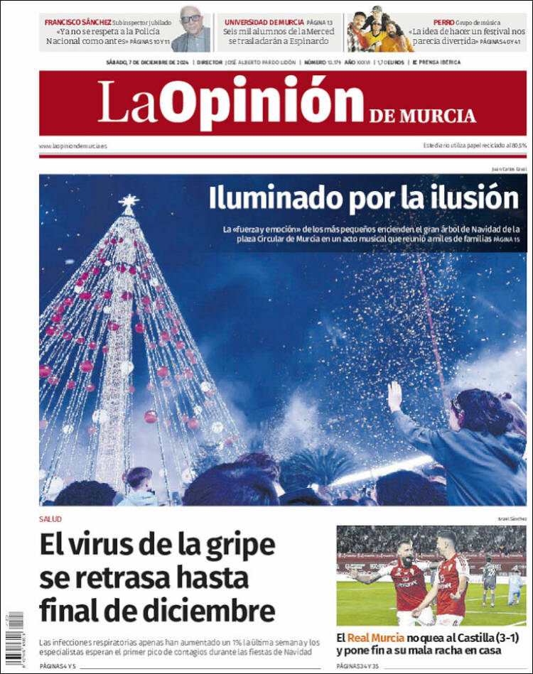 Portada de La Opinión de Murcia (España)