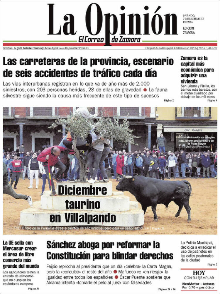 Portada de La Opinión - El Correo de Zamora (España)