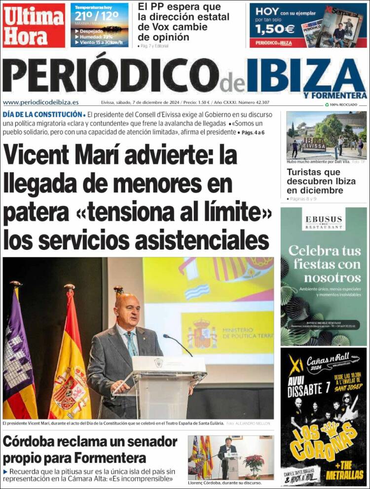 Portada de Periódico de Ibiza (España)