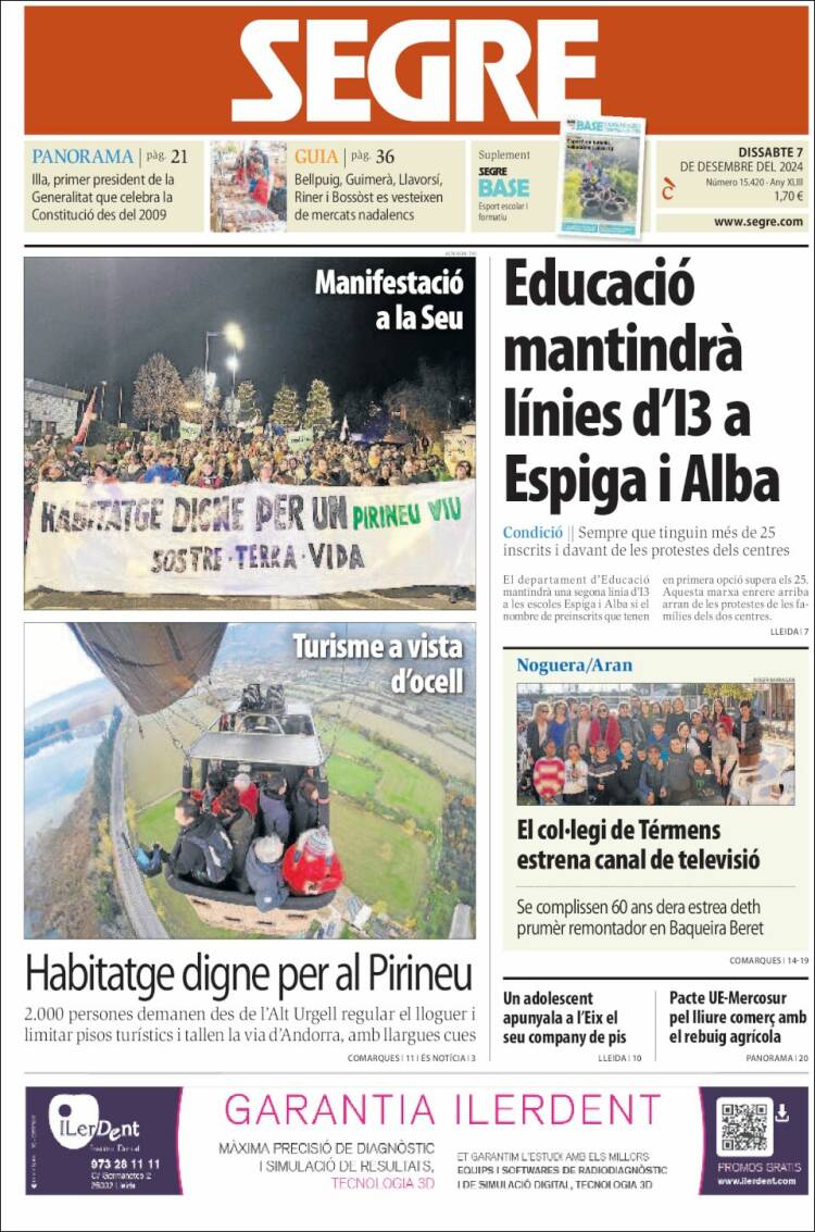 Portada de Segre (España)