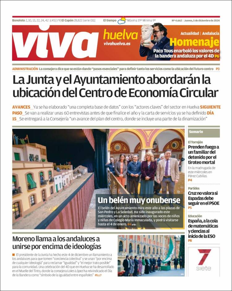 Portada de Viva Huelva (España)