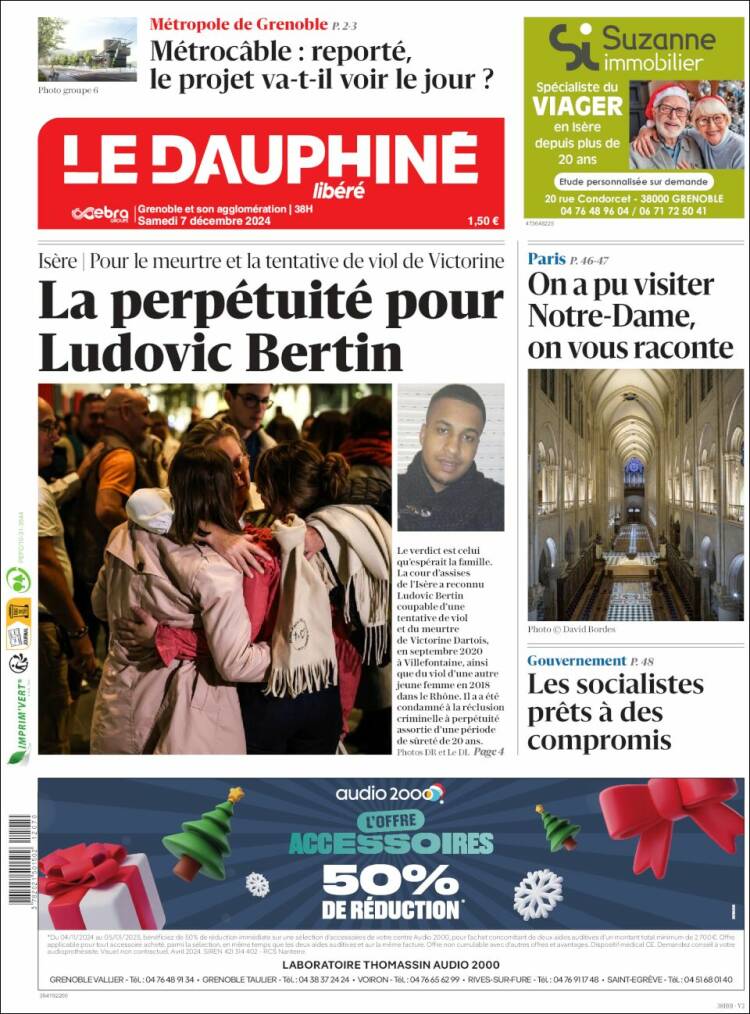 Portada de Le Dauphiné Libéré (France)