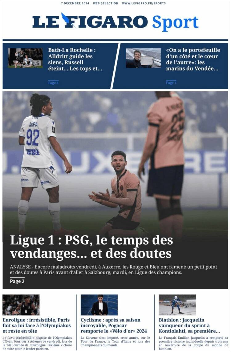 Portada de Le Figaro Sport (France)