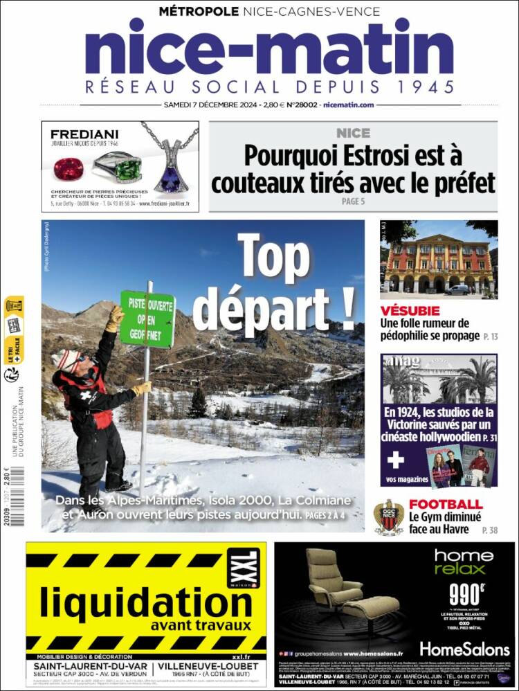 Portada de Nice-Matin (France)