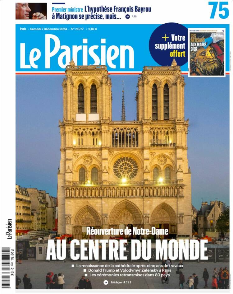 Portada de Le Parisien (France)
