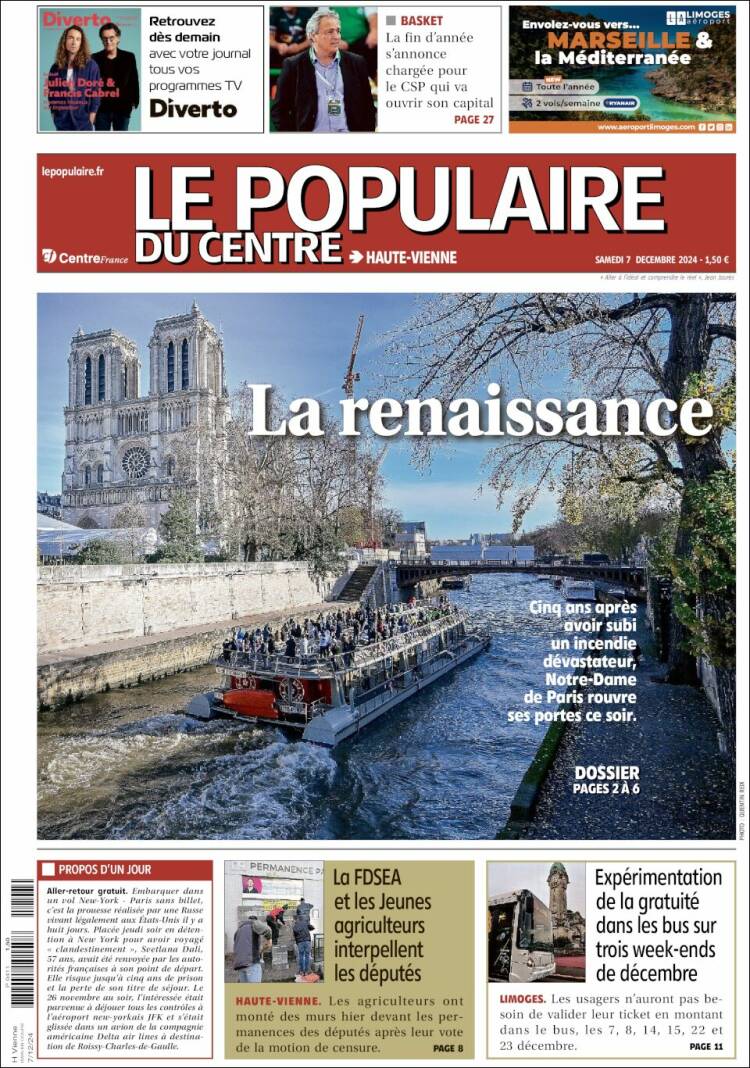Portada de Le Populaire du Centre (France)
