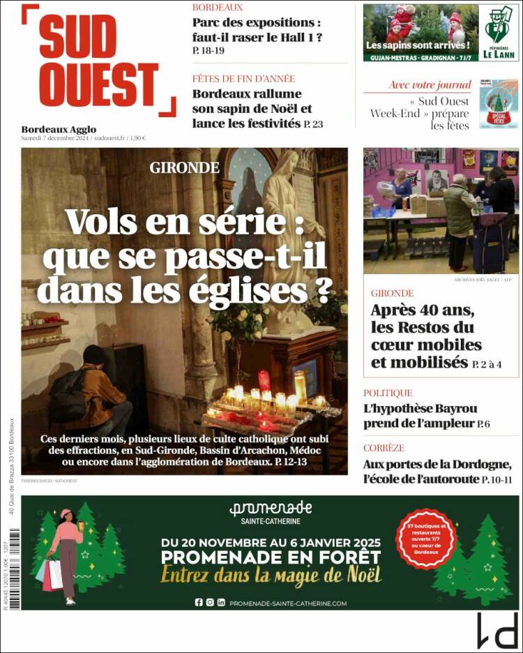 Portada de Sud Ouest (France)