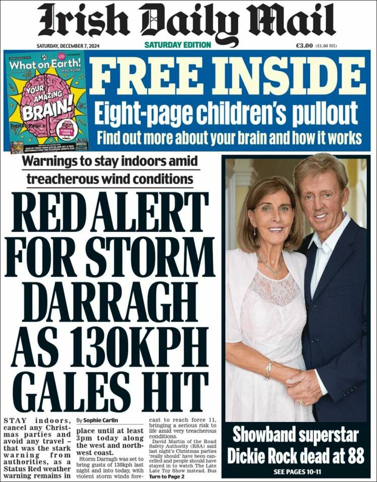 Portada de Irish Daily Mail (Ireland)