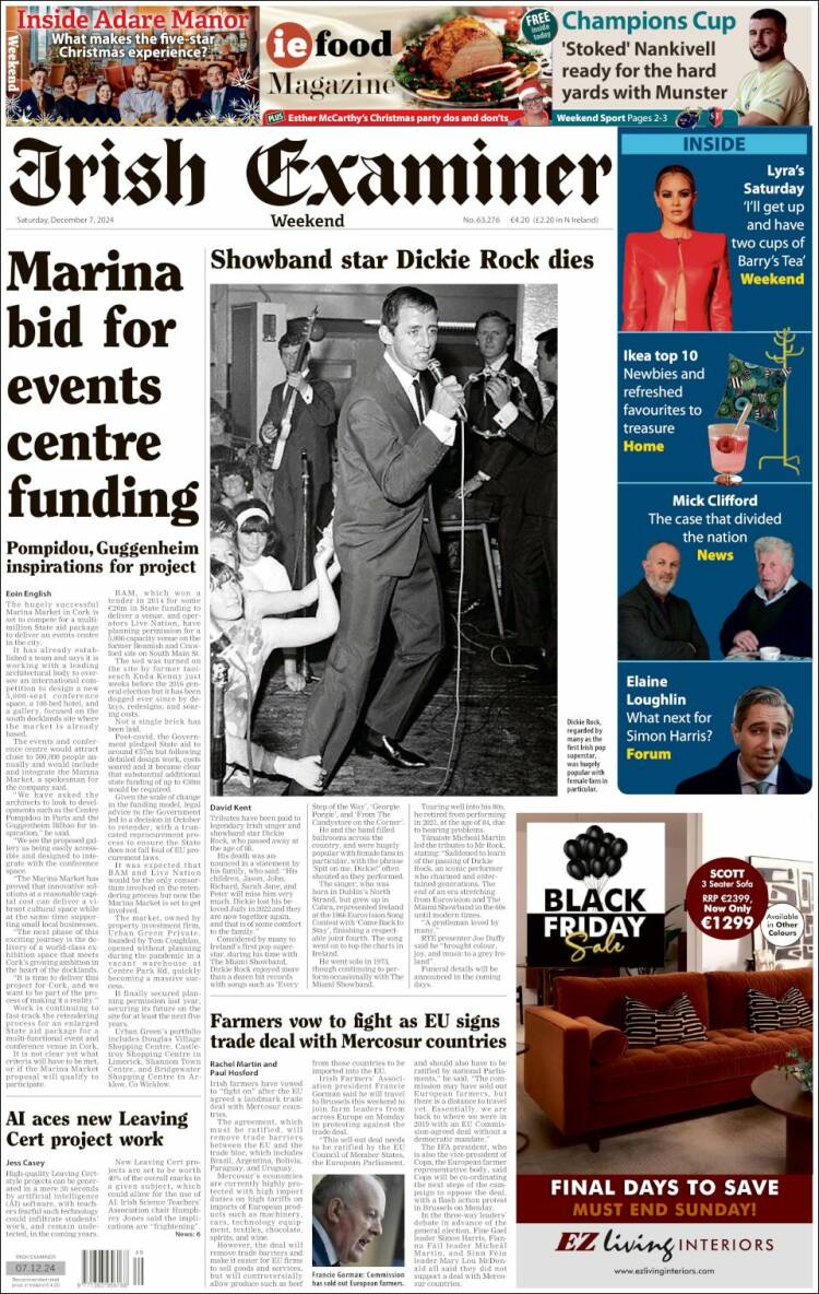 Portada de Irish Examiner (Ireland)