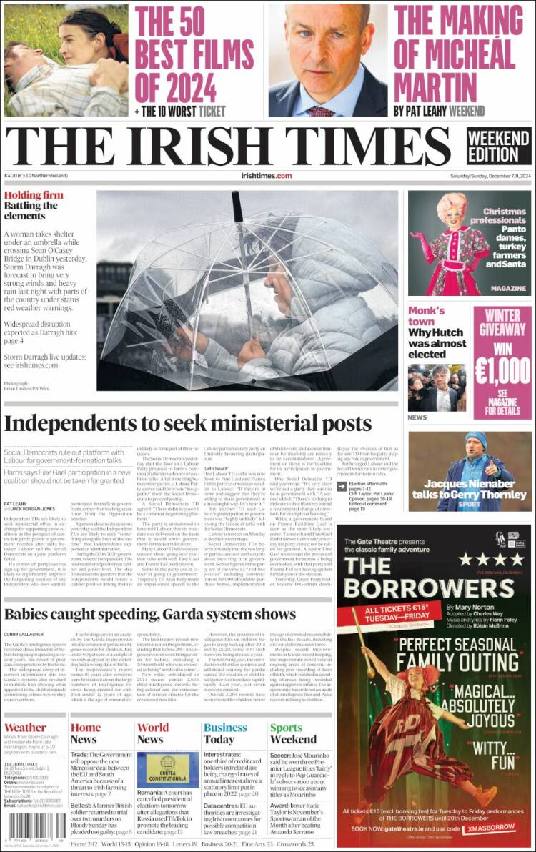 Portada de Irish Times (Ireland)