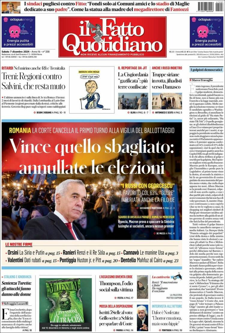 Portada de Il Fatto Quotidiano (Italy)