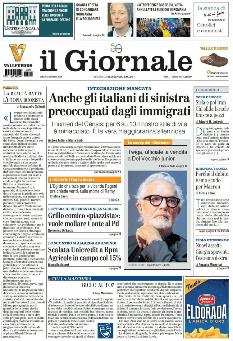 Portada de il Giornale (Italy)