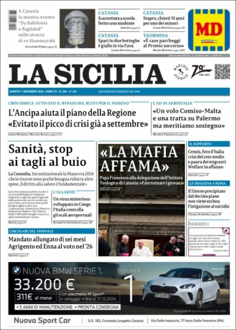 Portada de La Sicilia (Italy)