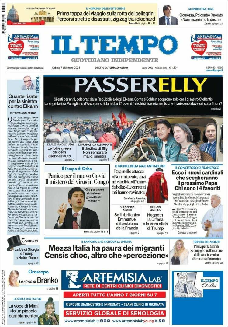 Portada de Il Tempo (Italy)