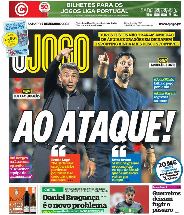 Portada de O Jogo (Portugal)