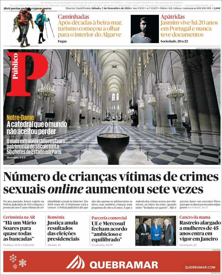 Portada de Público (Portugal)