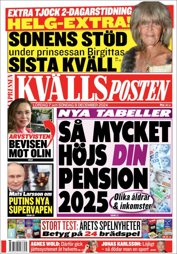 Portada de Kvällsposten (Sweden)