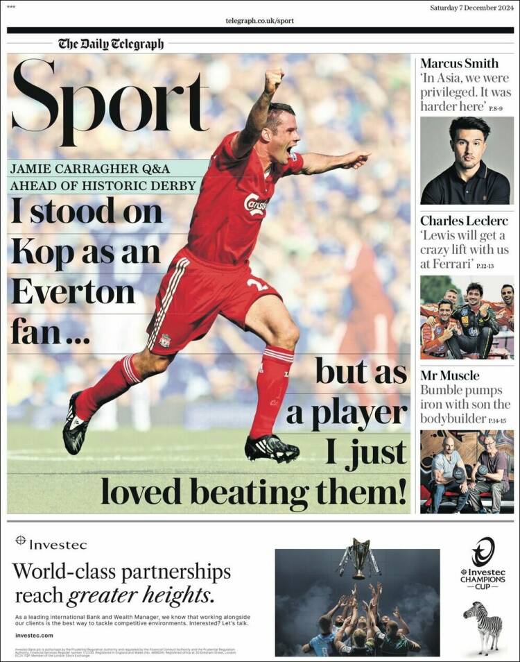 Portada de Telegraph Sport (United Kingdom)