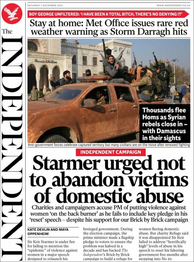 Portada de The Independent (United Kingdom)