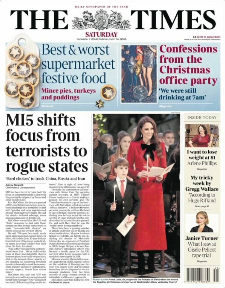 Portada de The Times (United Kingdom)