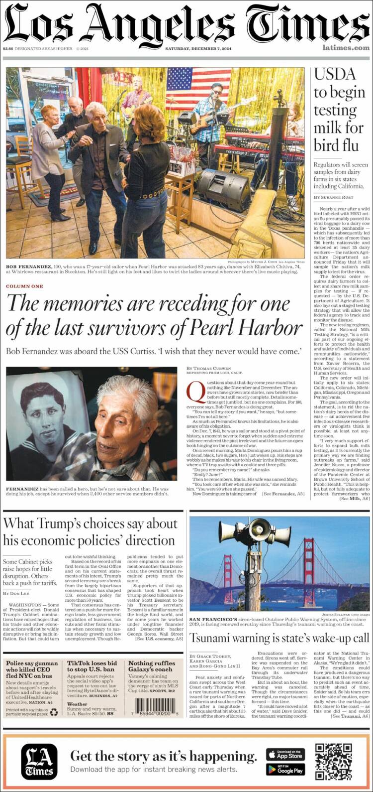 Portada de Los Angeles Times (USA)