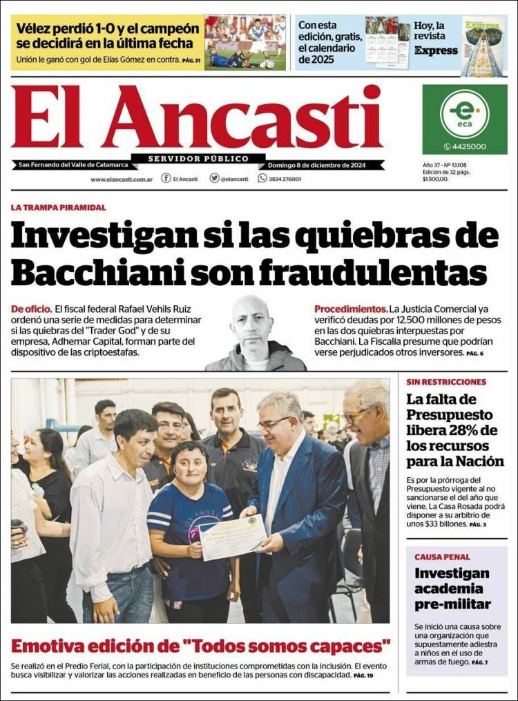 Portada de El Ancasti (Argentina)