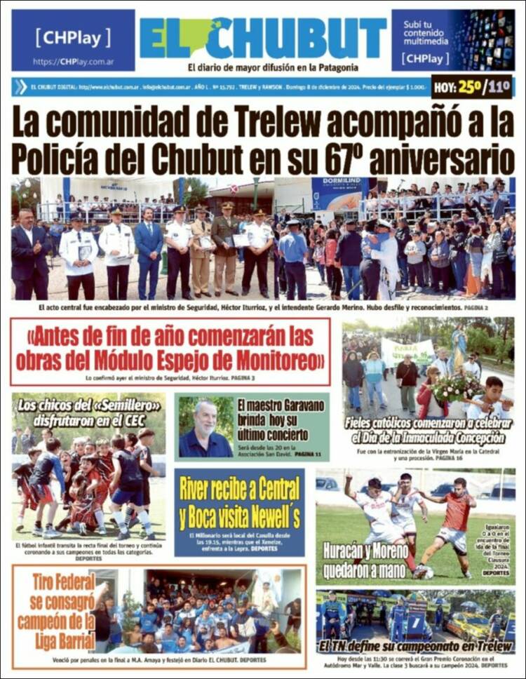 Portada de El Chubut (Argentina)