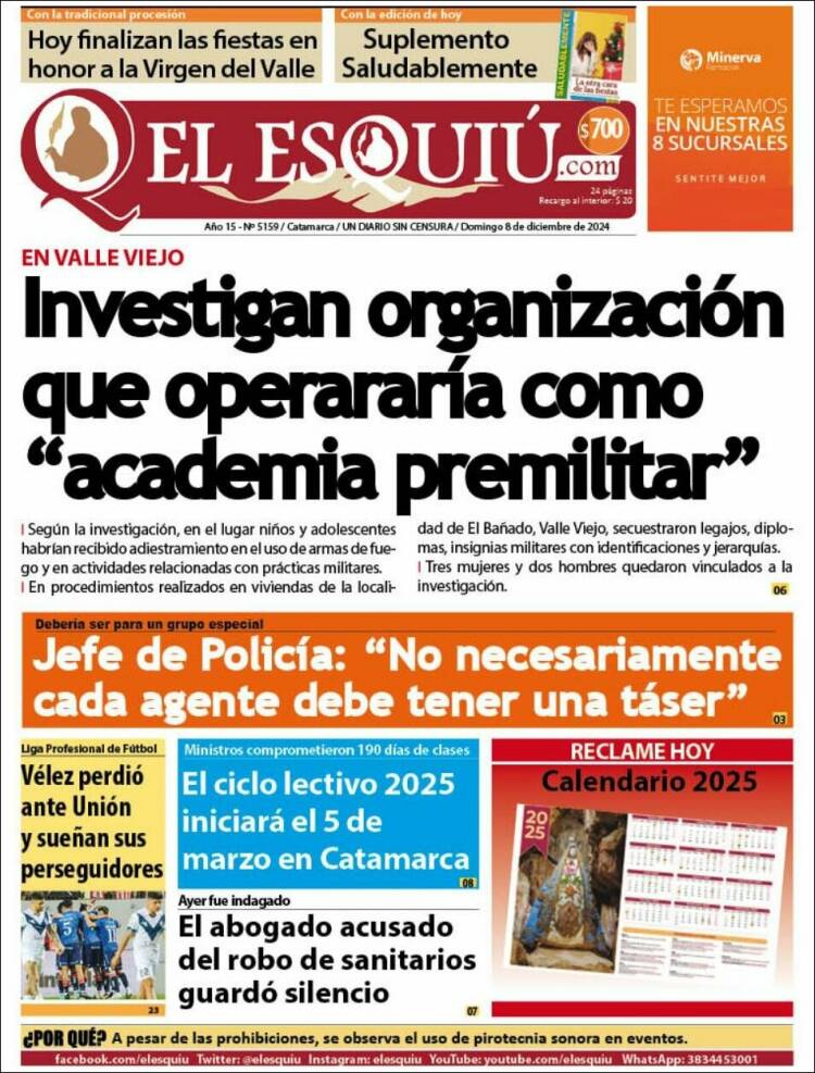 Portada de El Esquiu (Argentina)