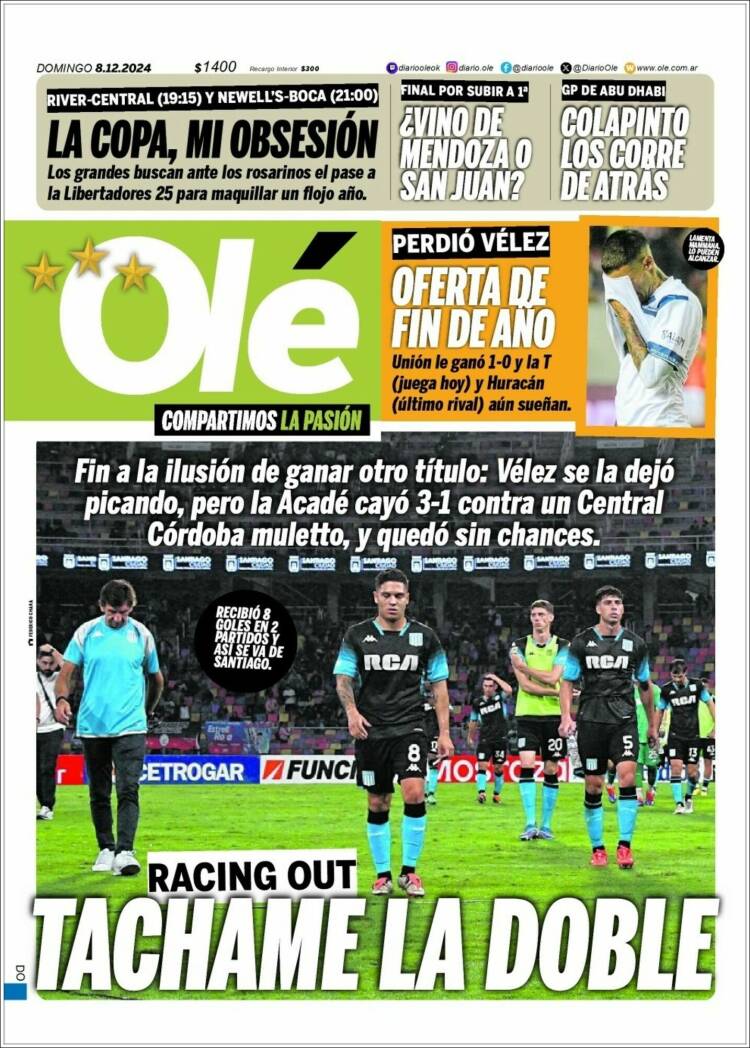 Portada de Olé (Argentina)
