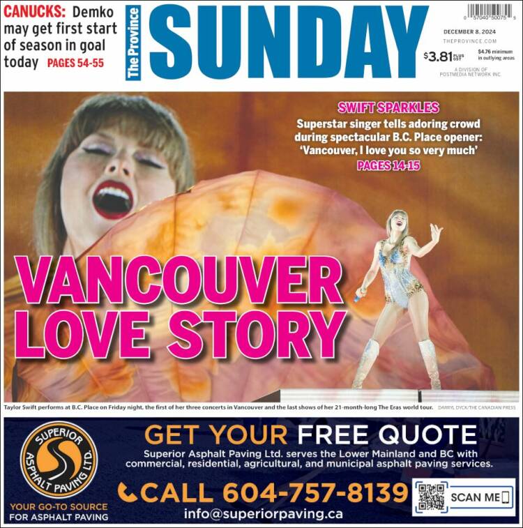 Portada de The Province (Canadá)