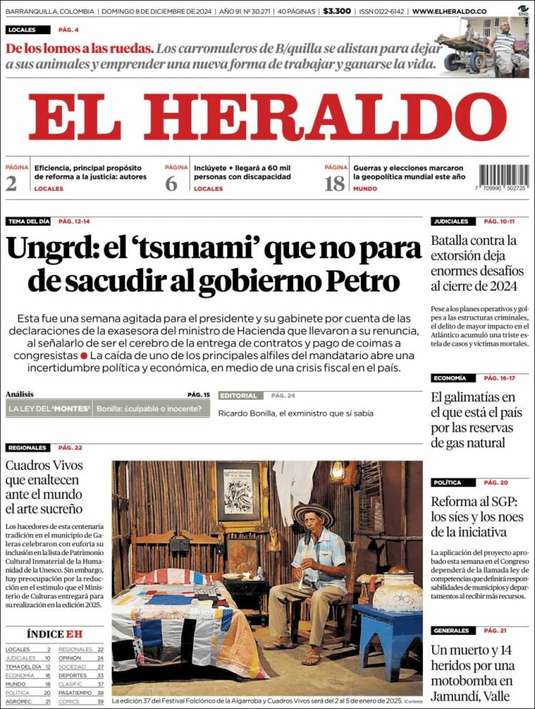 Portada de El Heraldo (Colombia)