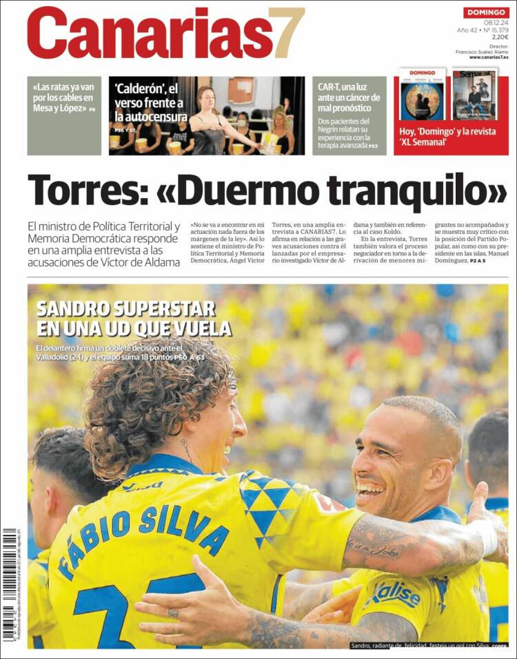 Portada de Canarias 7 (España)