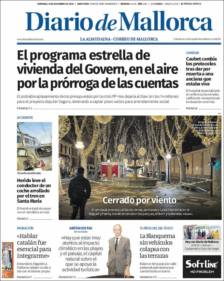 Portada de Diario de Mallorca (España)