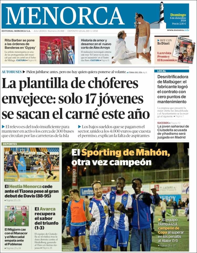 Portada de Menorca - Diario Insular (España)