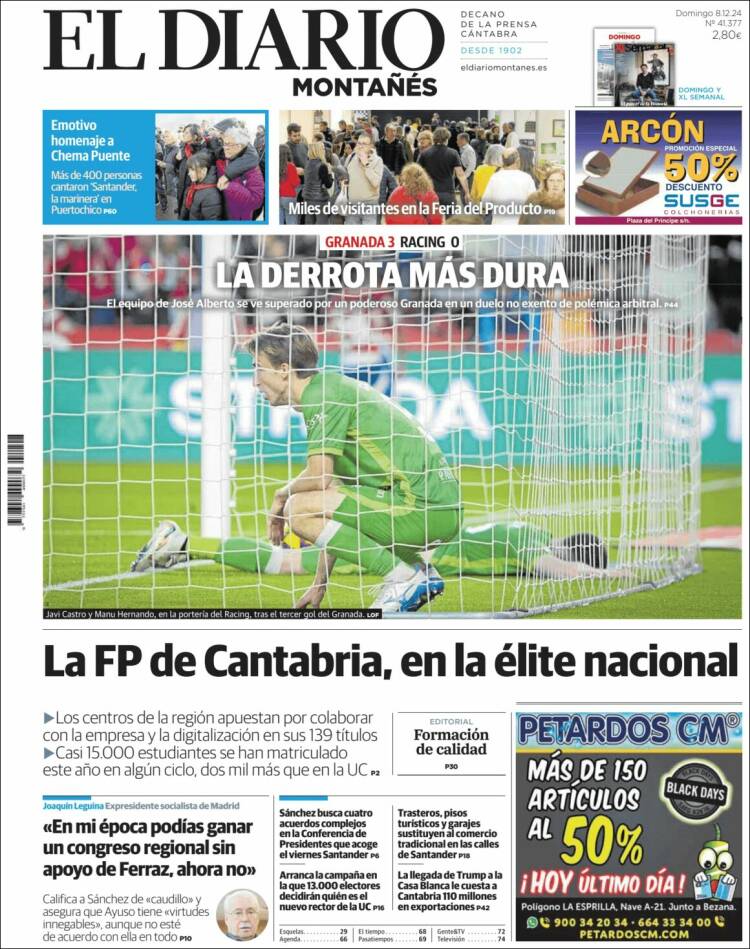 Portada de El Diario Montañés (España)