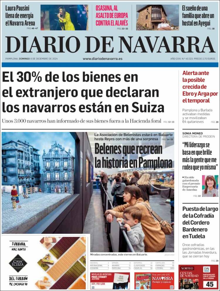 Portada de Diario de Navarra (España)