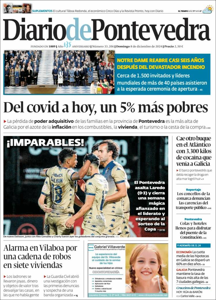 Portada de Diario de Pontevedra (España)