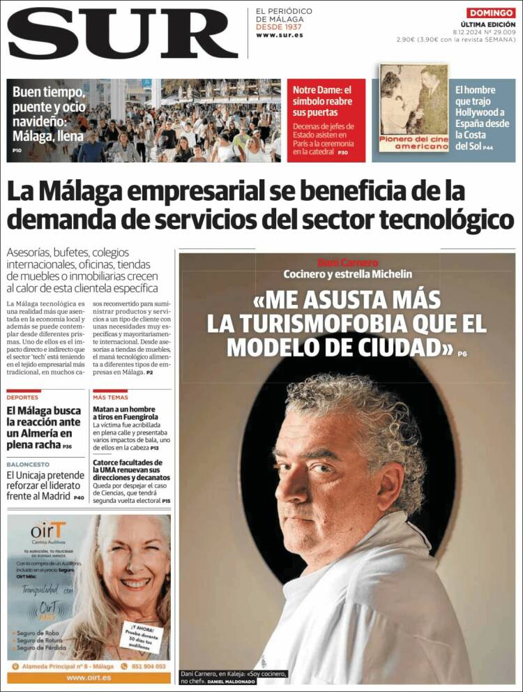 Portada de Diario el Sur (España)