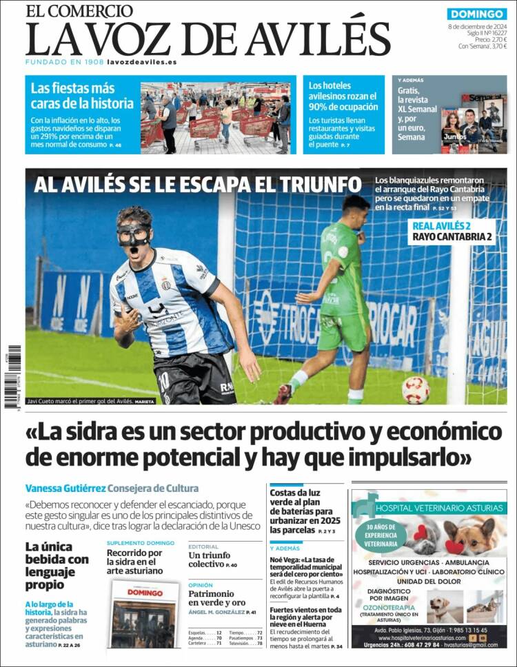 Portada de El Comercio - Avilés (España)