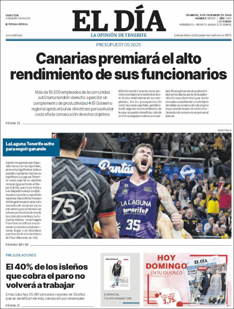 Portada de El Día (España)