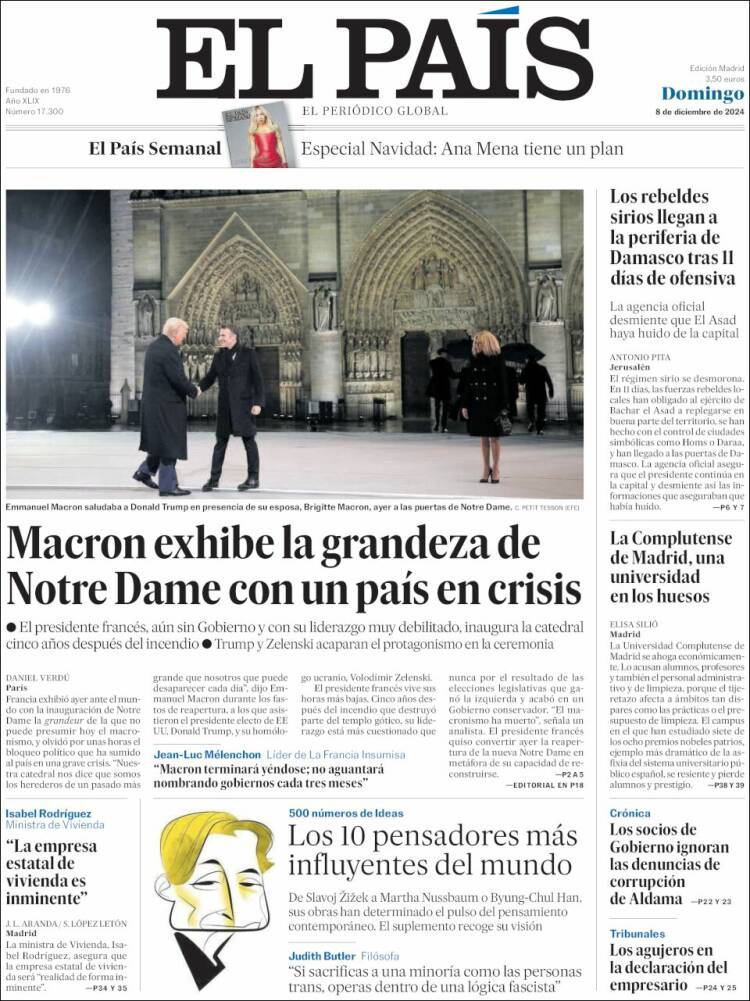 Portada de El País (España)