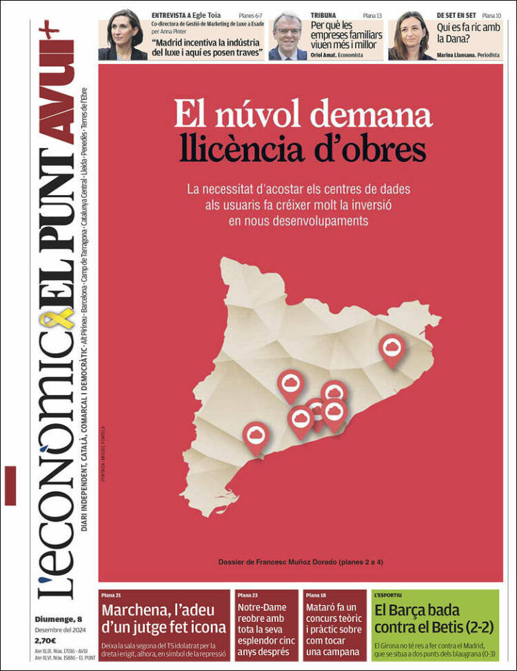 Portada de El Punt Avui (España)