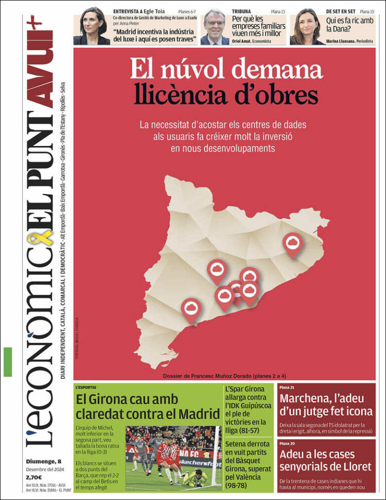 Portada de El Punt Avui - Girona (España)