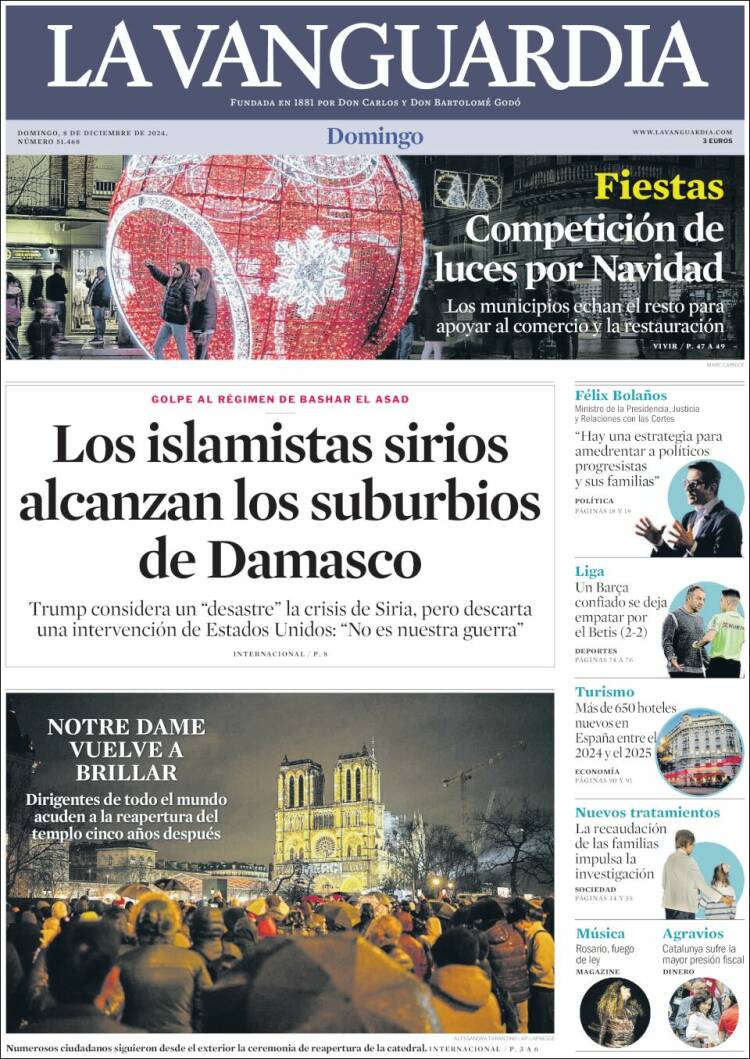 Portada de La Vanguardia (España)