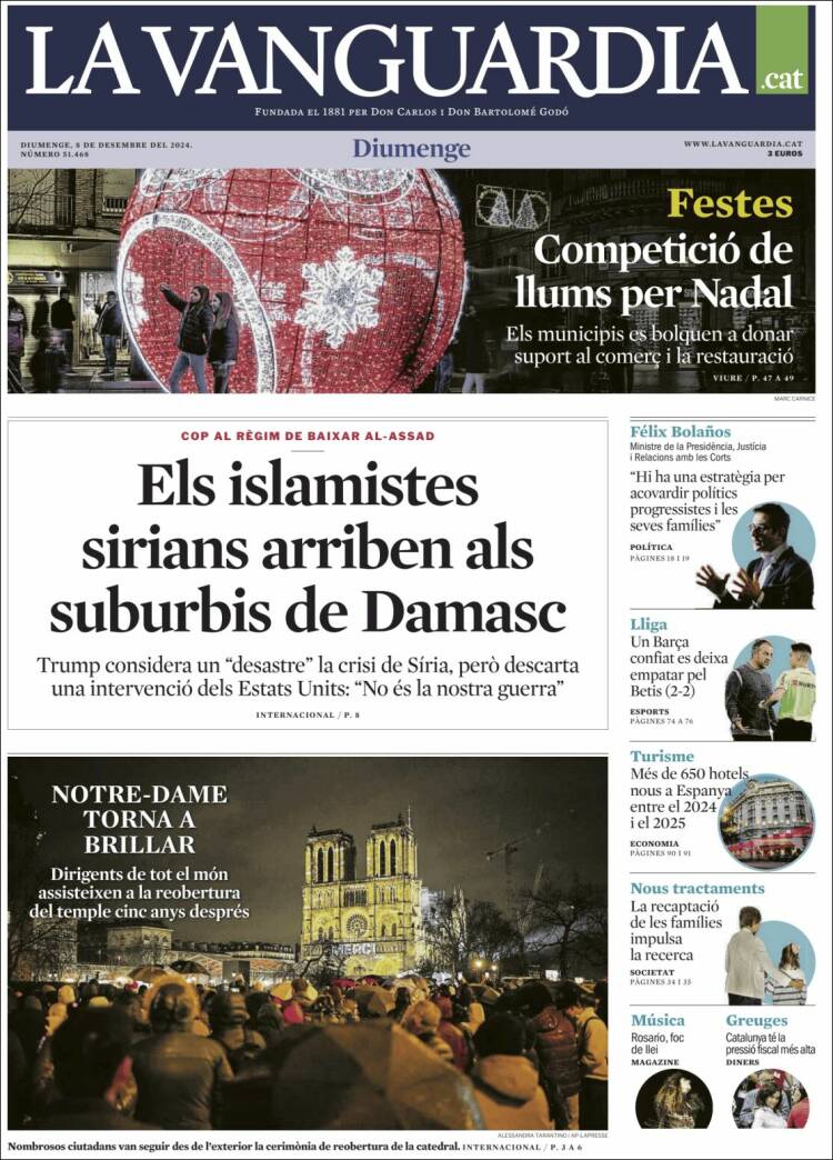 Portada de La Vanguardia (España)