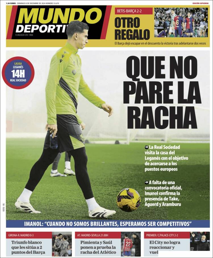 Portada de Mundo Deportivo Gipuzkoa (España)