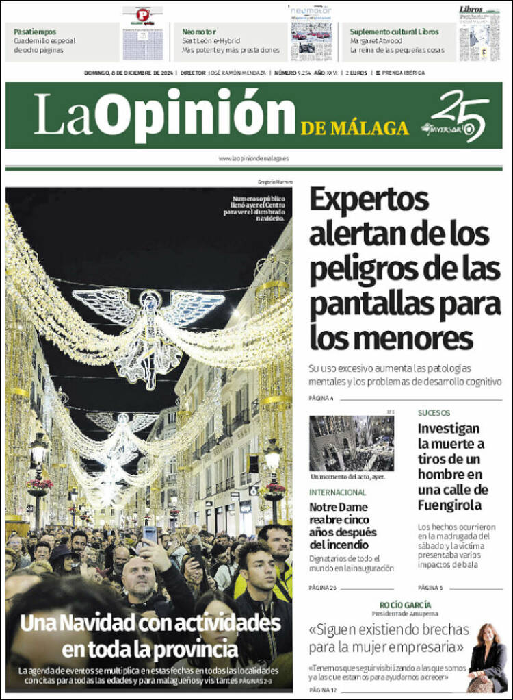 Portada de La Opinión de Málaga (España)