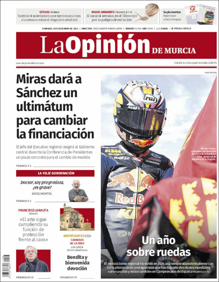 Portada de La Opinión de Murcia (España)