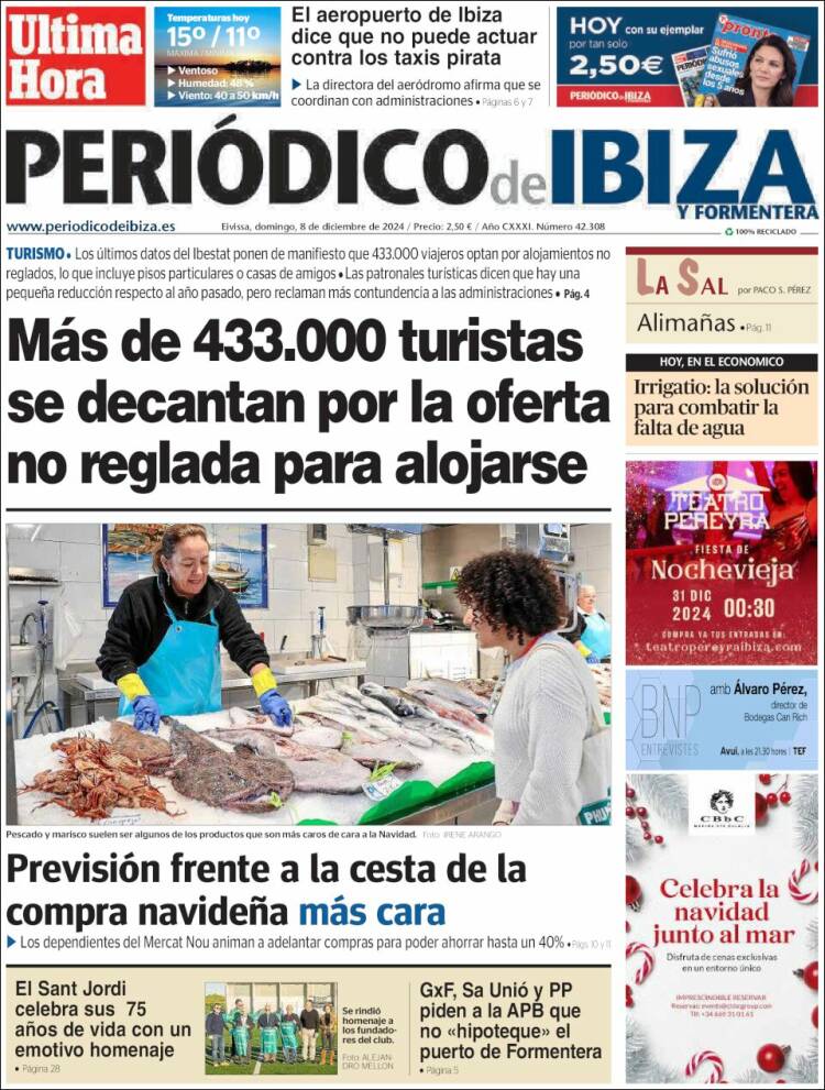 Portada de Periódico de Ibiza (España)
