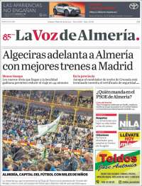 Portada de La Voz de Almería (España)